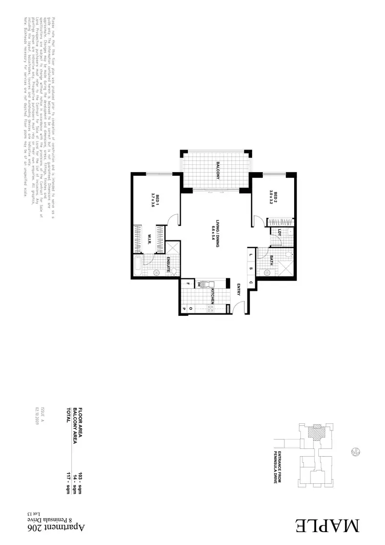 Floorplan of Homely apartment listing, 206/8 Peninsula Drive, Breakfast Point NSW 2137