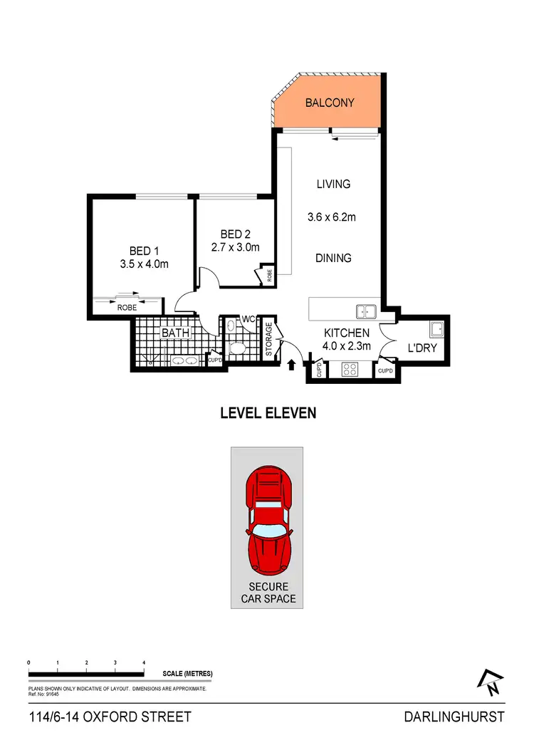Floorplan of Homely apartment listing, 114/6-14 Oxford Street, Darlinghurst NSW 2010