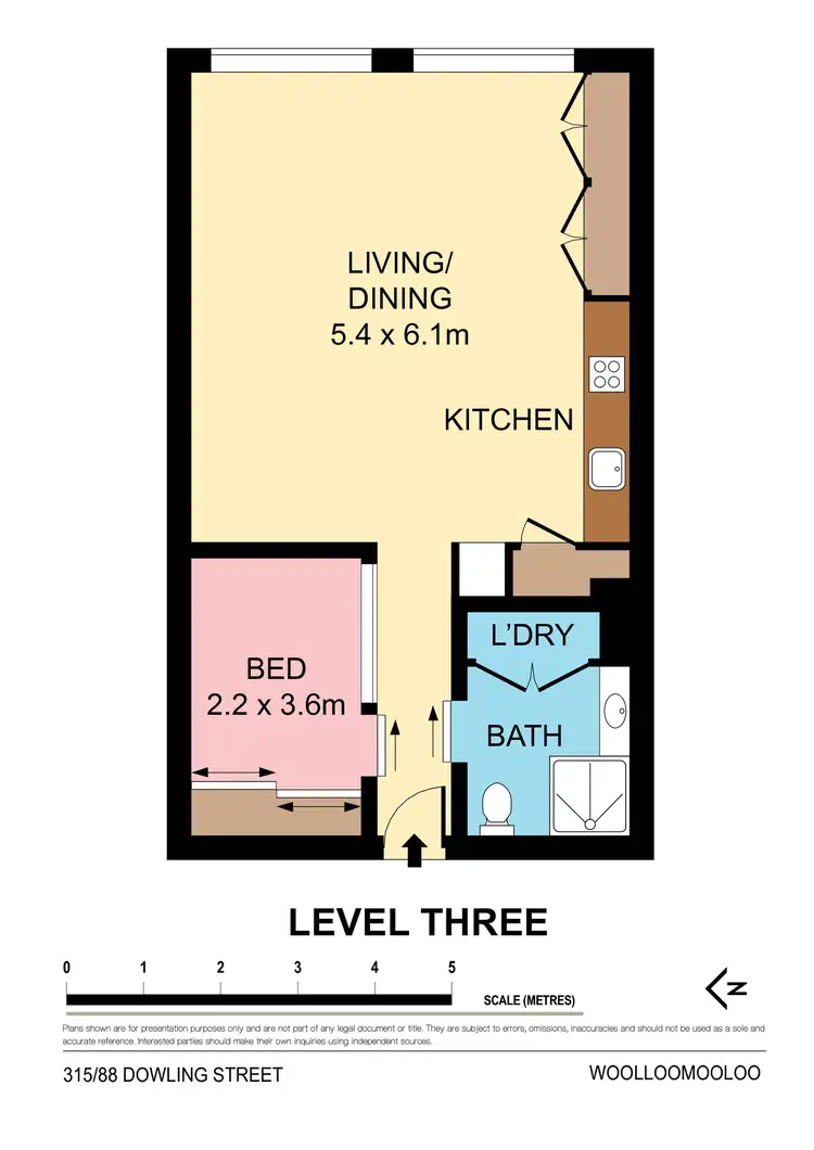 Floorplan of Homely apartment listing, 315/88 Dowling Street, Woolloomooloo NSW 2011