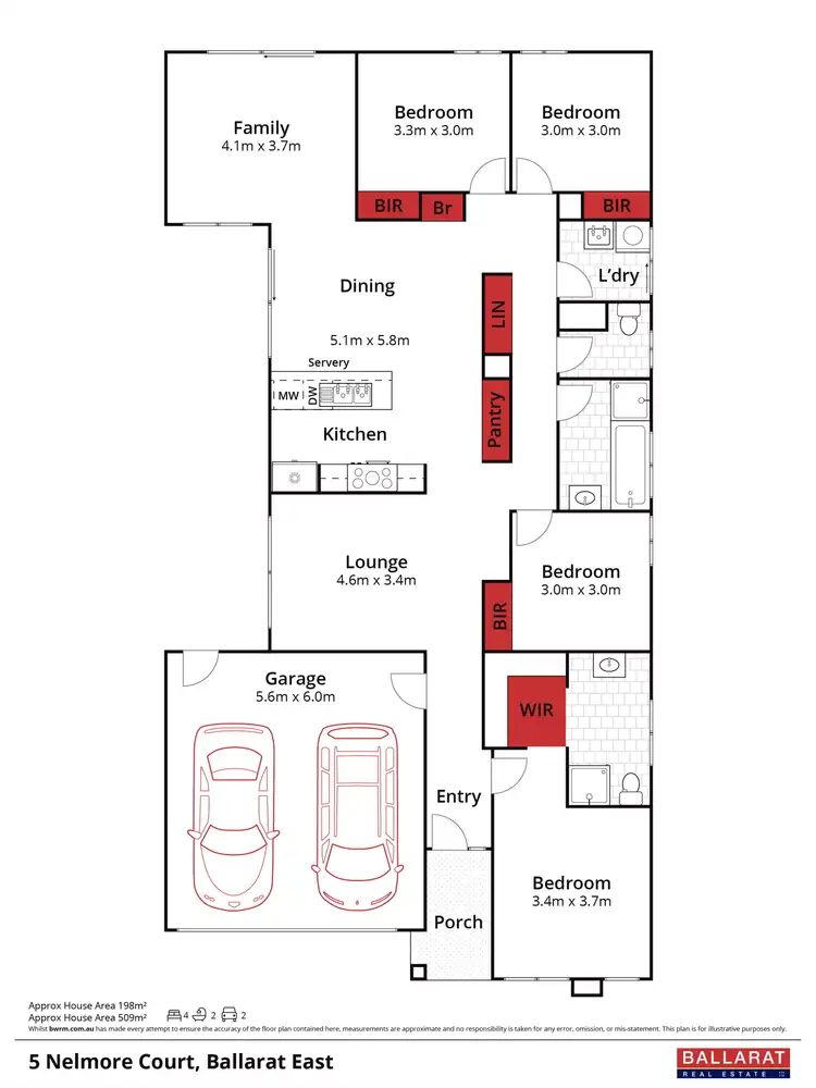 Floorplan of Homely house listing, 5 Nelmore Court, Ballarat East VIC 3350