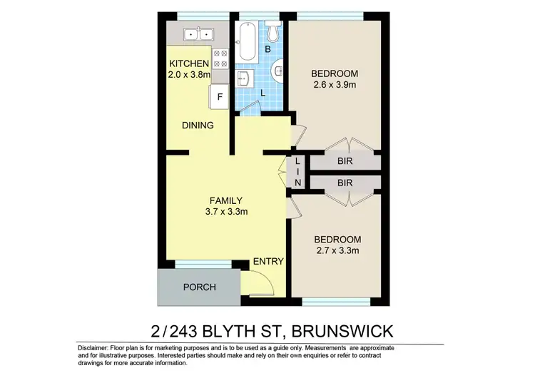 Floorplan of Homely unit listing, 2/243 Blyth Street, Brunswick East VIC 3057