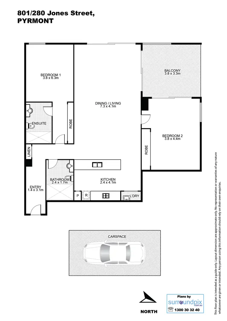Floorplan of Homely apartment listing, 801/280 Jones Street, Pyrmont NSW 2009