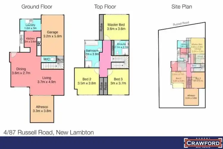 Floorplan of Homely townhouse listing, 4/87 Russell Road, New Lambton NSW 2305