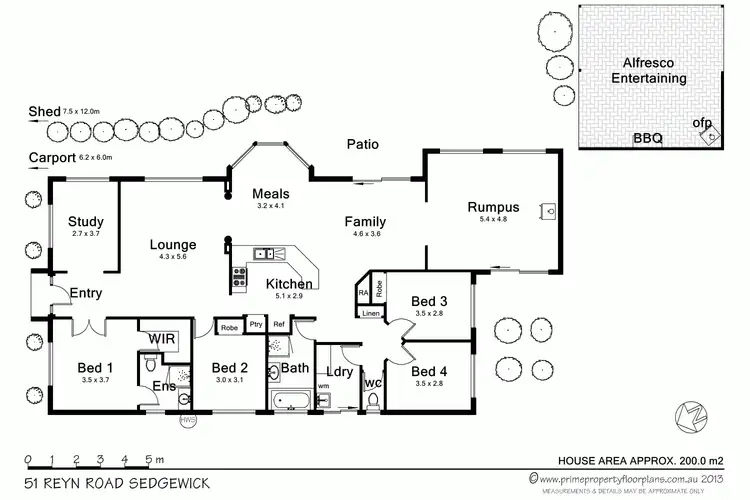 Floorplan of Homely house listing, 51 Reyn Road, Sedgwick VIC 3551