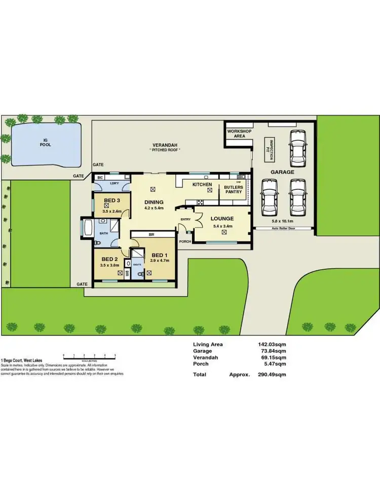 Floorplan of Homely house listing, 1 Bega Court, West Lakes SA 5021