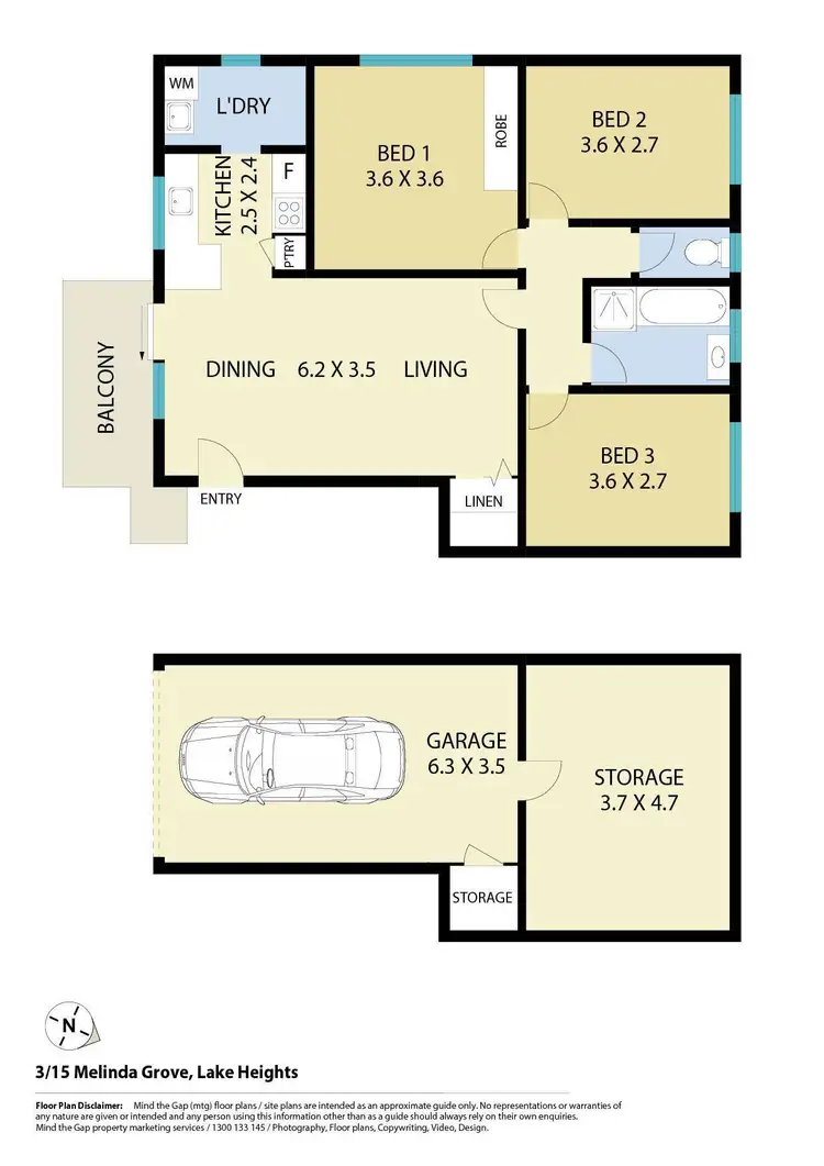 Floorplan of Homely apartment listing, 3/15 Melinda Grove, Lake Heights NSW 2502