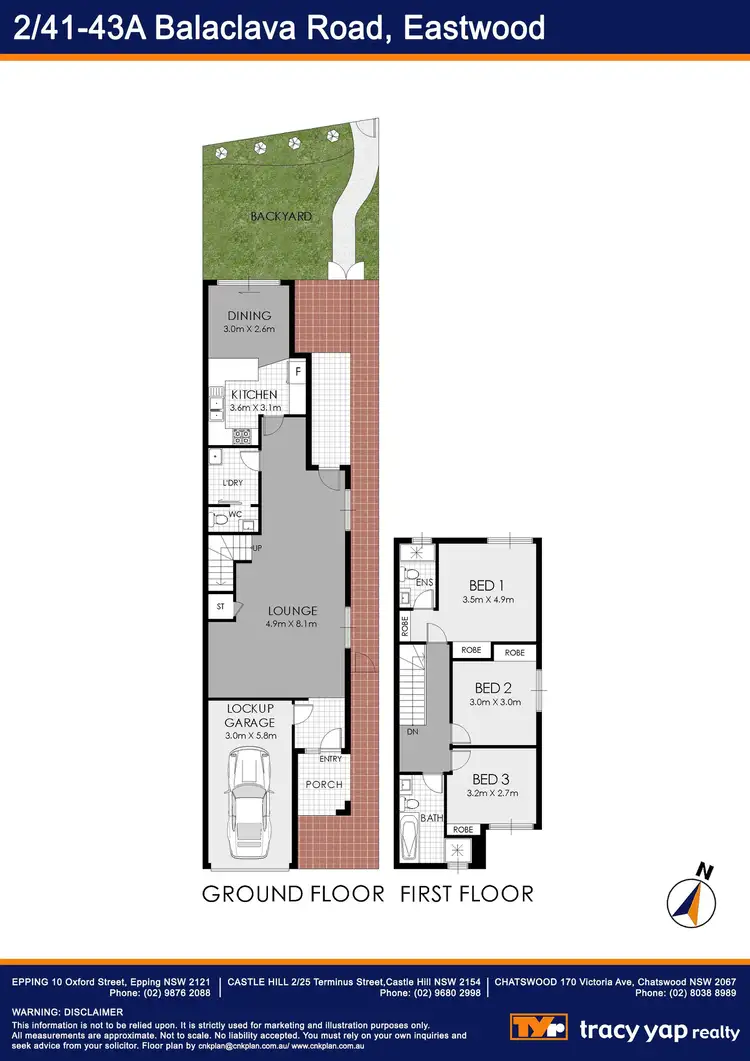 Floorplan of Homely semi-detached listing, 2/41-43A Balaclava Road, Eastwood NSW 2122