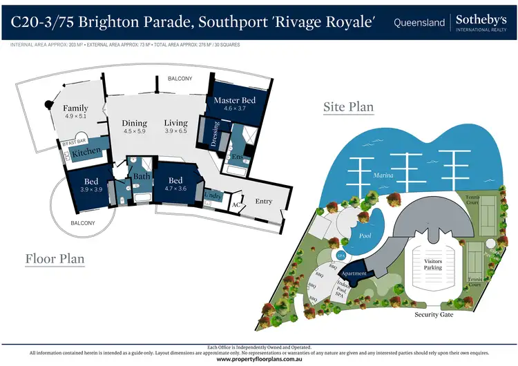 Floorplan of Homely unit listing, C20-3/75 Brighton Parade, Southport QLD 4215