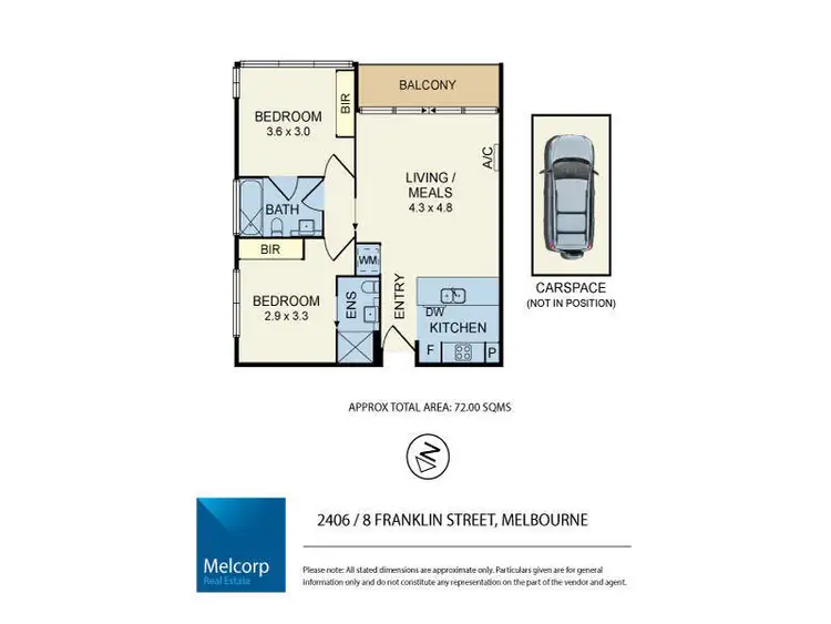 Floorplan of Homely apartment listing, 2406/8 Franklin Street, Melbourne VIC 3000