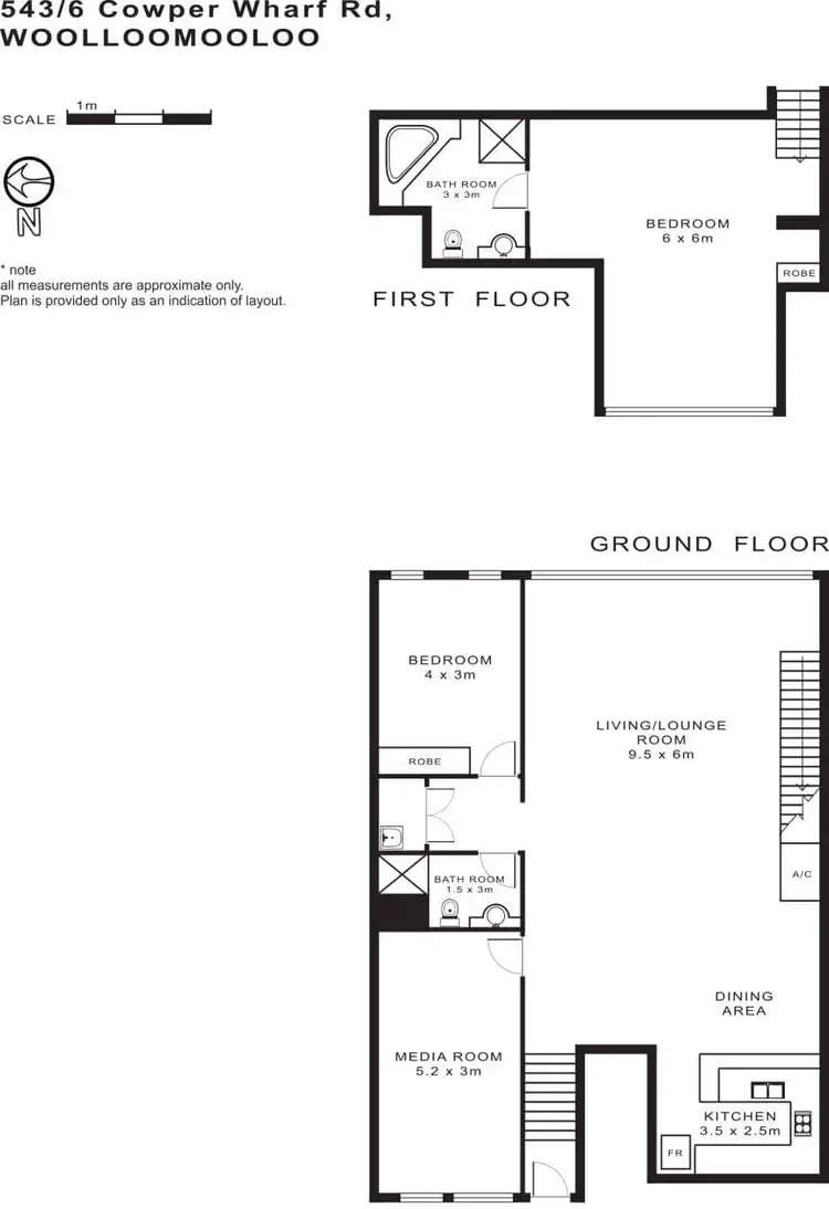 Floorplan of Homely apartment listing, 543/6 Cowper Wharf Roadway, Woolloomooloo NSW 2011