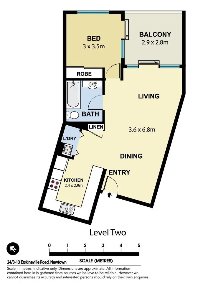 Floorplan of Homely apartment listing, 24/3-13 Erskineville Road, Newtown NSW 2042
