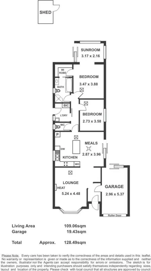 Floorplan of Homely unit listing, 1/40 Union Street, Semaphore SA 5019