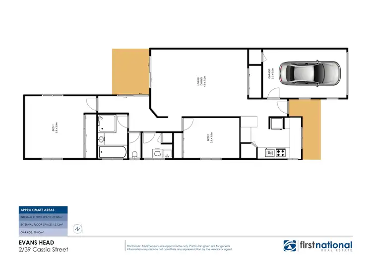 Floorplan of Homely unit listing, 2/39 Cassia Street, Evans Head NSW 2473