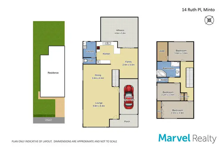 Floorplan of Homely semi-detached listing, 14 Ruth Place, Minto NSW 2566