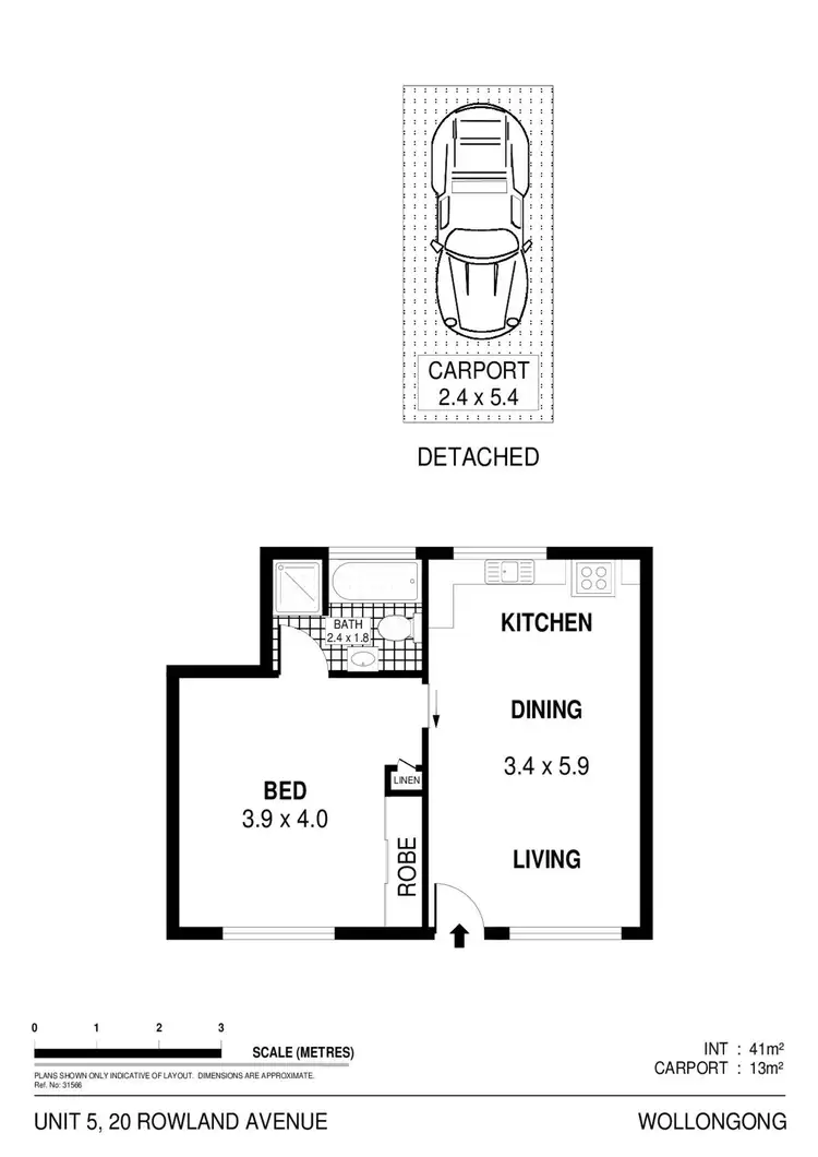 Floorplan of Homely unit listing, 5/20 Rowland Avenue, Wollongong NSW 2500