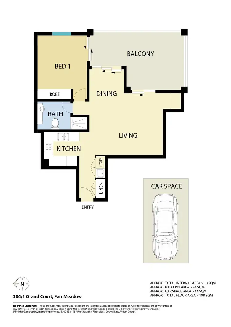 Floorplan of Homely apartment listing, 304/1 Grand Court, Fairy Meadow NSW 2519