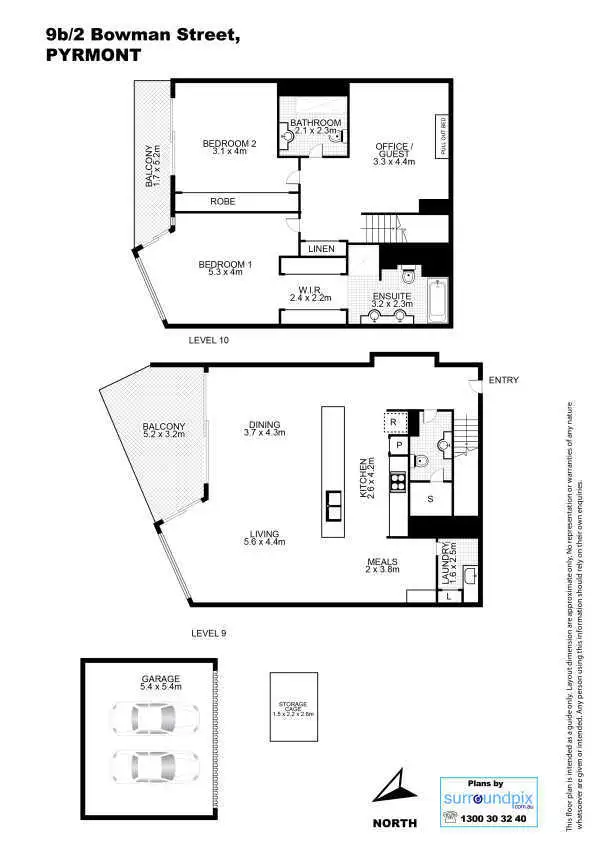 Floorplan of Homely apartment listing, 9B/2 Bowman Street, Pyrmont NSW 2009