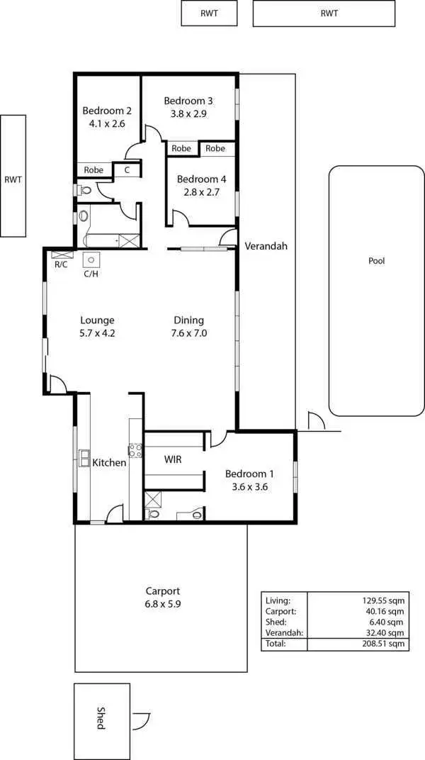 Floorplan of Homely house listing, 28 Gleneagles Road, Mount Osmond SA 5064