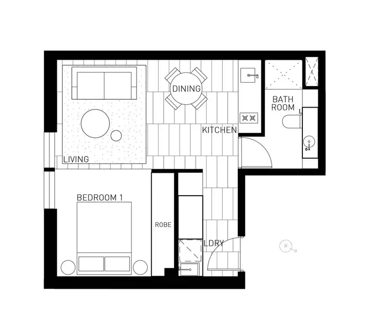 Floorplan of Homely apartment listing, S1211/178 Thomas Street, Haymarket NSW 2000