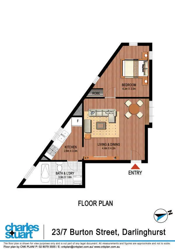 Floorplan of Homely apartment listing, 23/7 Burton Street, Darlinghurst NSW 2010