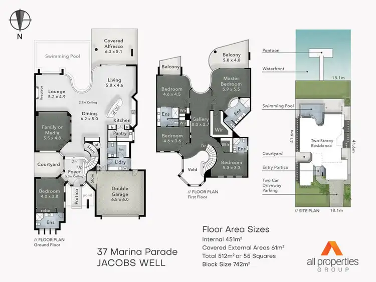 Floorplan of Homely house listing, 37 Marina Parade, Jacobs Well QLD 4208