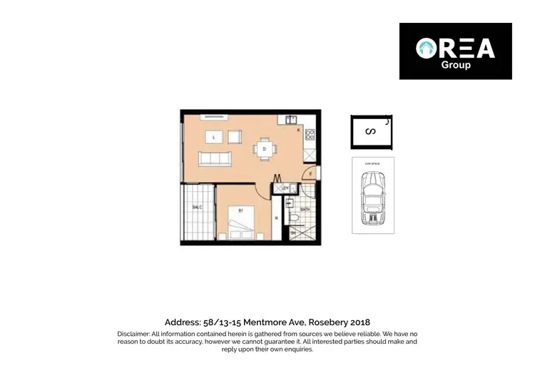 Floorplan of Homely apartment listing, 58/13-15 Mentmore Avenue, Rosebery NSW 2018