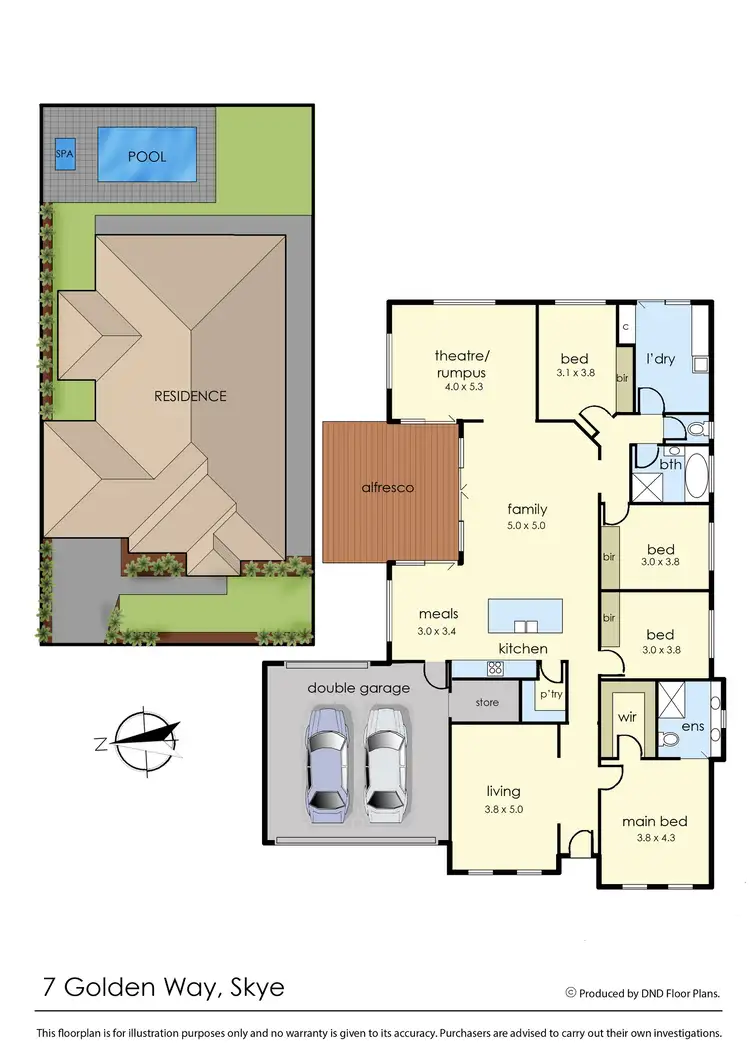Floorplan of Homely house listing, 7 Golden Way, Skye VIC 3977