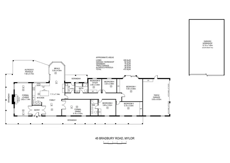 Floorplan of Homely house listing, 45 Bradbury Road, Mylor SA 5153