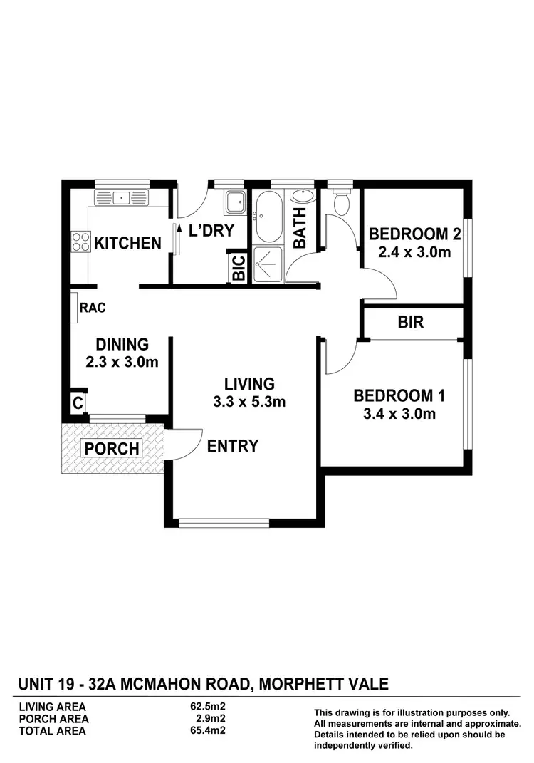 Floorplan of Homely unit listing, 19/32a McMahon Road, Morphett Vale SA 5162
