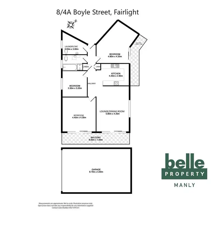 Floorplan of Homely apartment listing, 8/4a Boyle Street, Fairlight NSW 2094