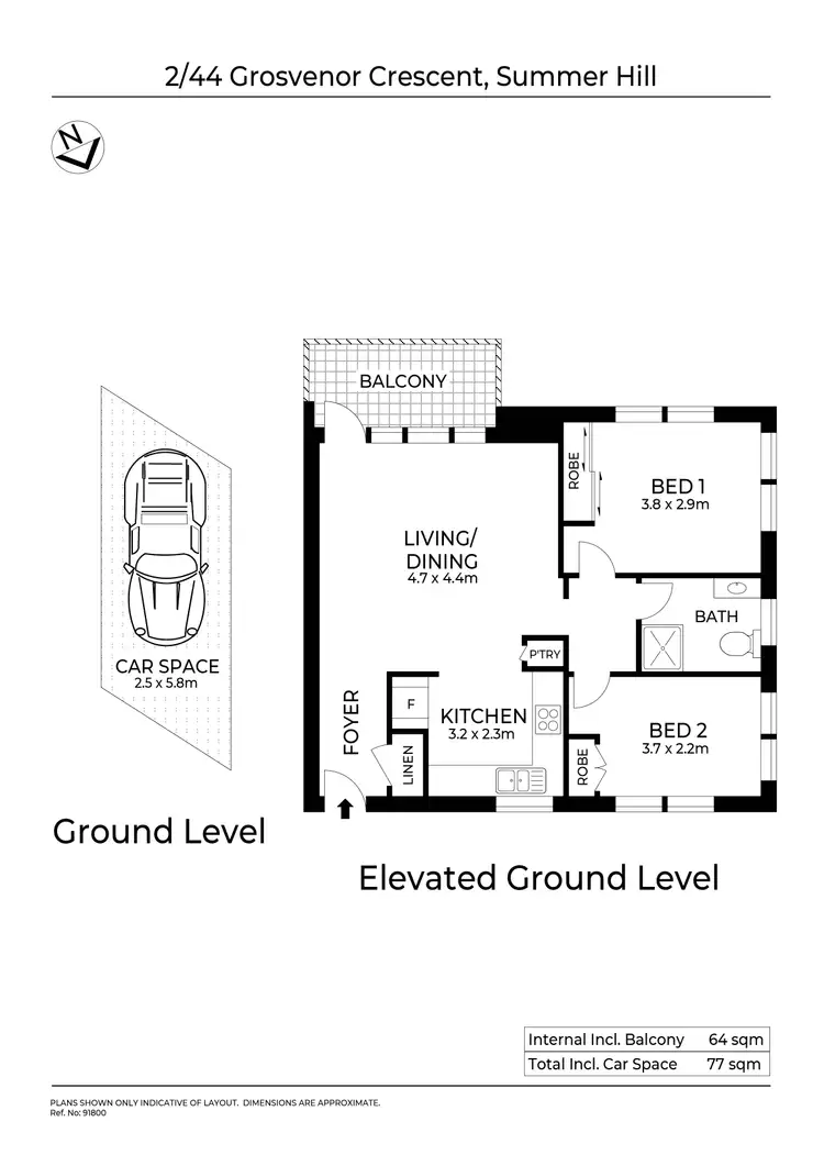 Floorplan of Homely apartment listing, 2/44 Grosvenor Crescent, Summer Hill NSW 2130