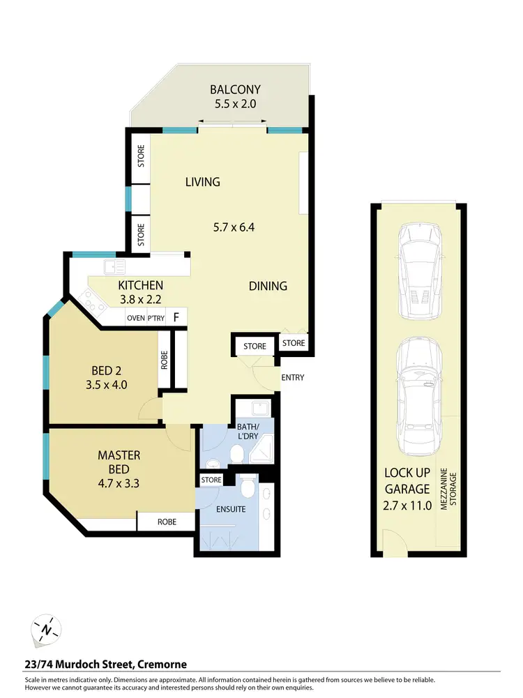 Floorplan of Homely apartment listing, 23/74-76 Murdoch Street, Cremorne NSW 2090