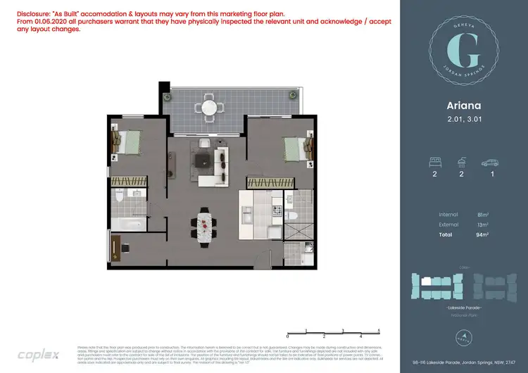 Floorplan of Homely apartment listing, 301/98 Lakeside Parade, Jordan Springs NSW 2747