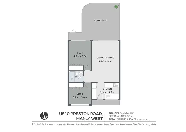 Floorplan of Homely villa listing, 8/10 Preston Road, Manly West QLD 4179