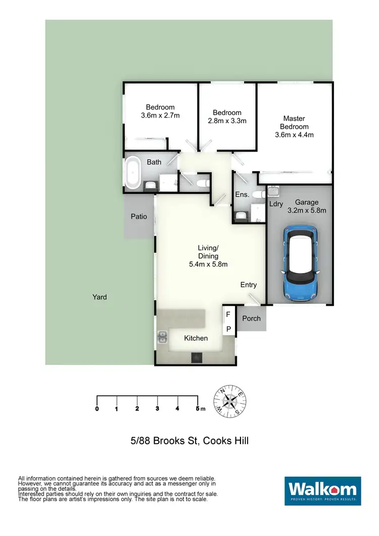 Floorplan of Homely villa listing, 5/88 Brooks Street, Cooks Hill NSW 2300