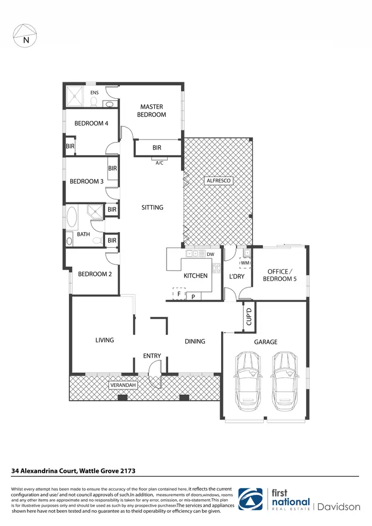 Floorplan of Homely house listing, 34 Alexandrina Court, Wattle Grove NSW 2173