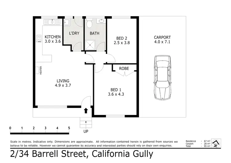 Floorplan of Homely unit listing, 2/34 Barrell Street, California Gully VIC 3556