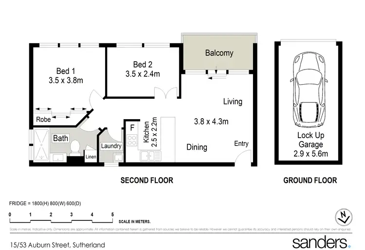 Floorplan of Homely unit listing, 15/53 Auburn Street, Sutherland NSW 2232