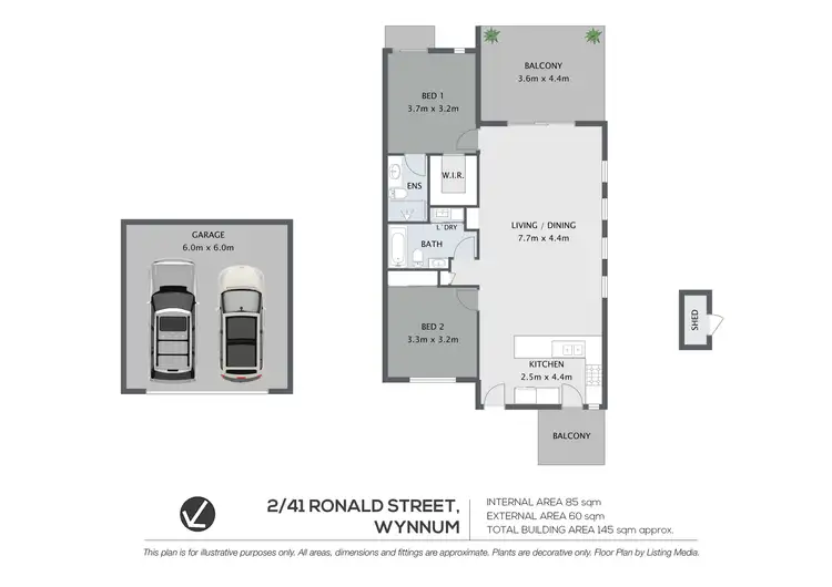 Floorplan of Homely unit listing, 2/41 Ronald Street, Wynnum QLD 4178