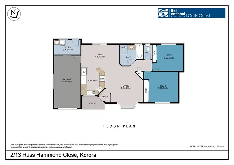 Floorplan of Homely villa listing, 2/13 Russ Hammond Close, Korora NSW 2450