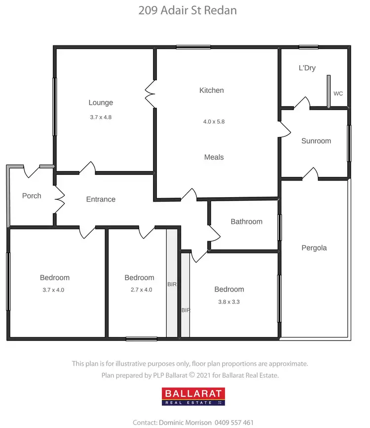 Floorplan of Homely house listing, 209 Adair Street, Redan VIC 3350