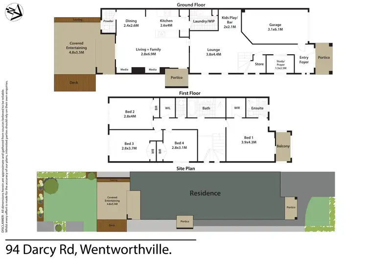 Floorplan of Homely semi-detached listing, 94 Darcy Road, Wentworthville NSW 2145