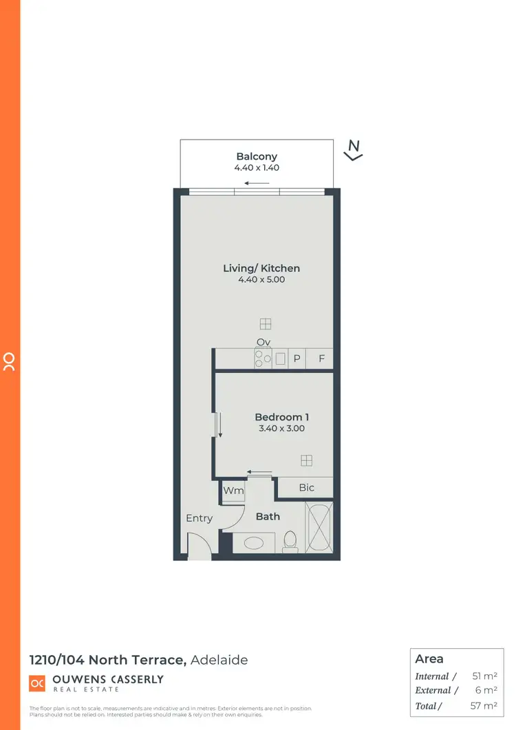 Floorplan of Homely apartment listing, 1210/104 North Terrace, Adelaide SA 5000