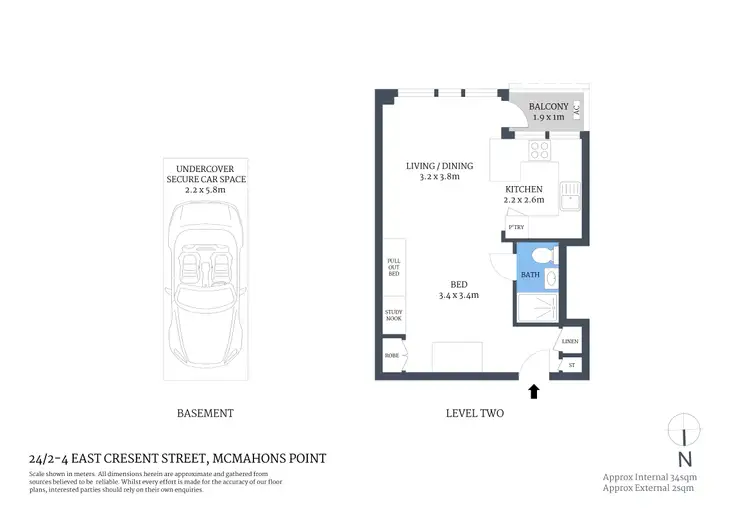 Floorplan of Homely studio listing, 24/2-4 East Crescent Street, Mcmahons Point NSW 2060