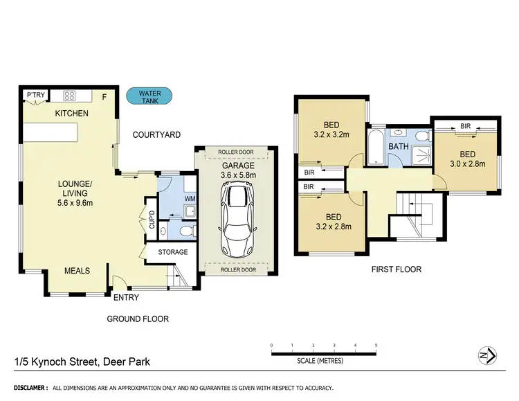 Floorplan of Homely townhouse listing, 1/5 Kynoch Street, Deer Park VIC 3023