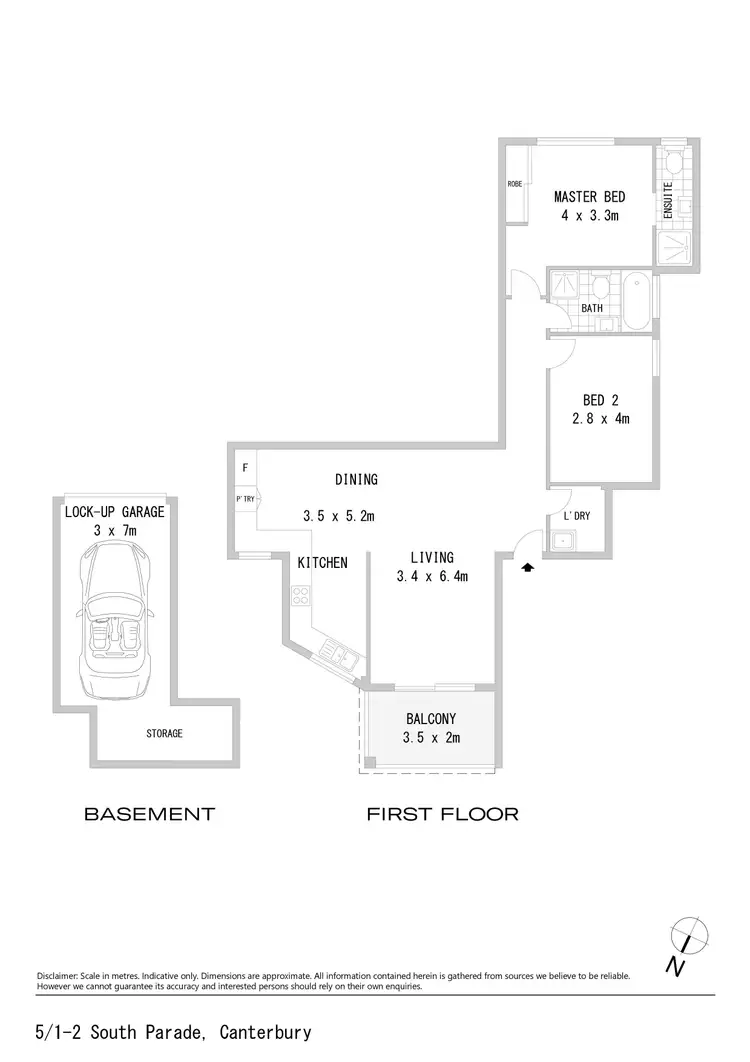 Floorplan of Homely apartment listing, 5/1-2 South Parade, Canterbury NSW 2193