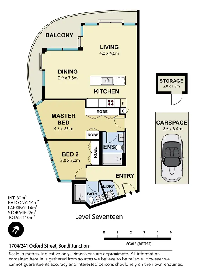 Floorplan of Homely apartment listing, 1704/241 Oxford Street, Bondi Junction NSW 2022