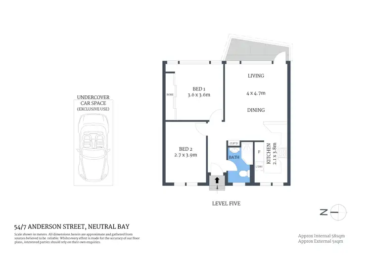 Floorplan of Homely apartment listing, 54/7 Anderson Street, Neutral Bay NSW 2089