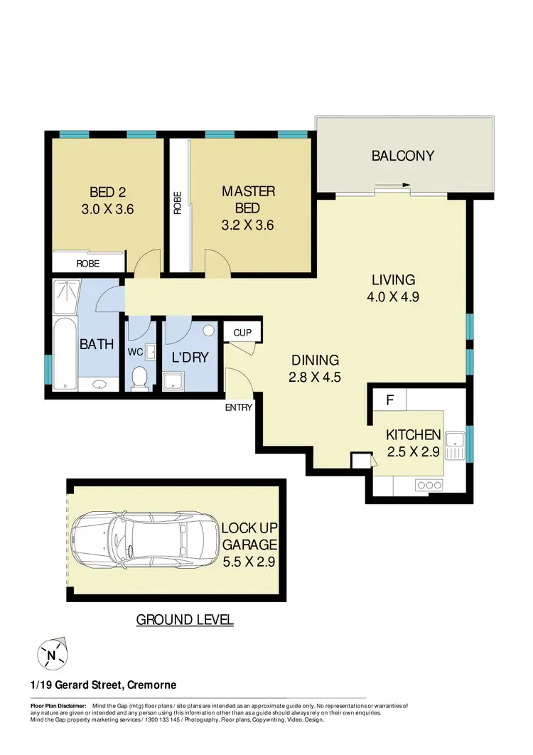 Floorplan of Homely apartment listing, 1/19 Gerard Street, Cremorne NSW 2090
