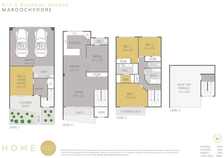 Floorplan of Homely townhouse listing, 4/3-5 Bradman Avenue, Maroochydore QLD 4558